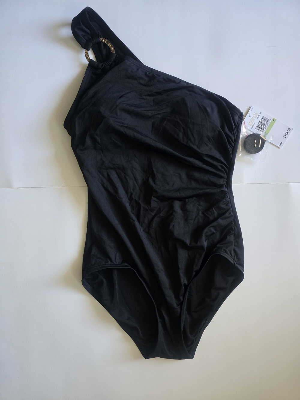 MICHAEL Michael Kors Black One-Shoulder One-Piece Swimsuit